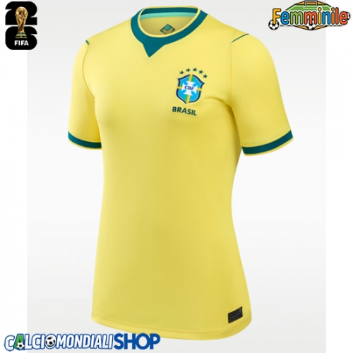 Maglie da calcio Brasile Prima Maglia Femminile Mondiali 2026  Manica Corta